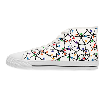 Christmas String Lights - Women's High Top Christmas Sneakers