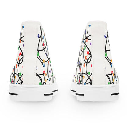 Christmas String Lights - Women's High Top Christmas Sneakers