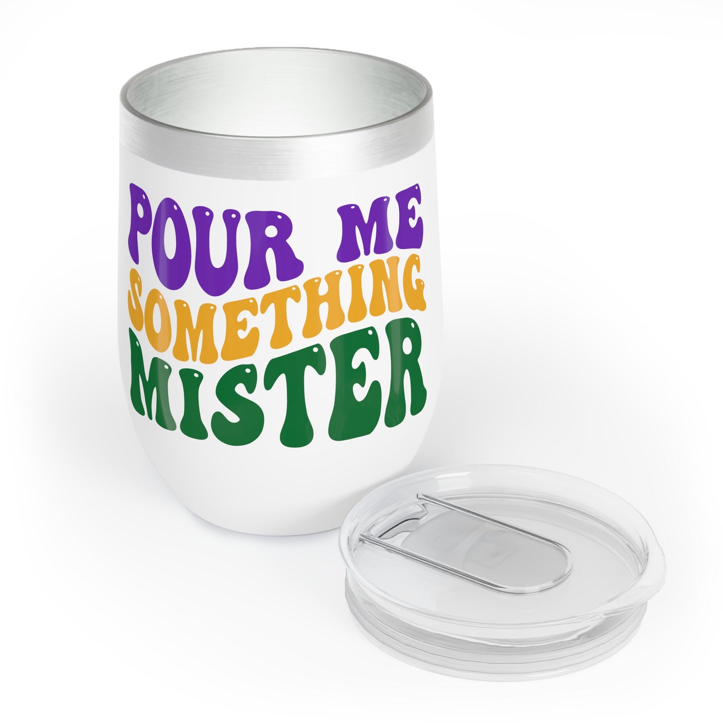 "Pour Me Something Mister" Mardi Gras Wine Tumbler, 12oz