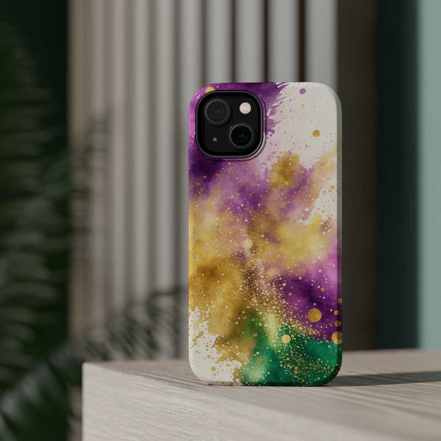 Mardi Gras Watercolor Print MagSafe Tough Case for iPhone