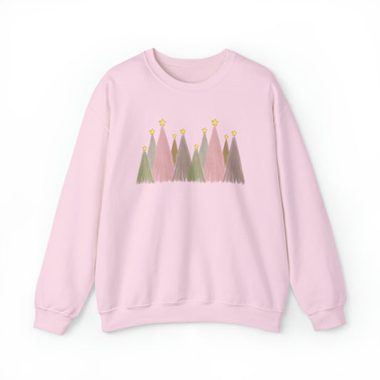 Pastel Christmas Trees Christmas Crewneck Sweatshirt