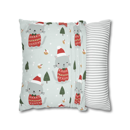 Xmas Kitty Christmas Pillow Cover