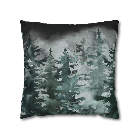 Midnight Winter Woods Christmas Pillow Cover