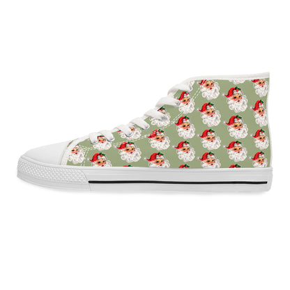 Vintage Santa - Women's High Top Christmas Sneakers