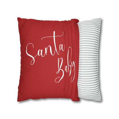 "Santa Baby" Christmas Pillow Cover, Red