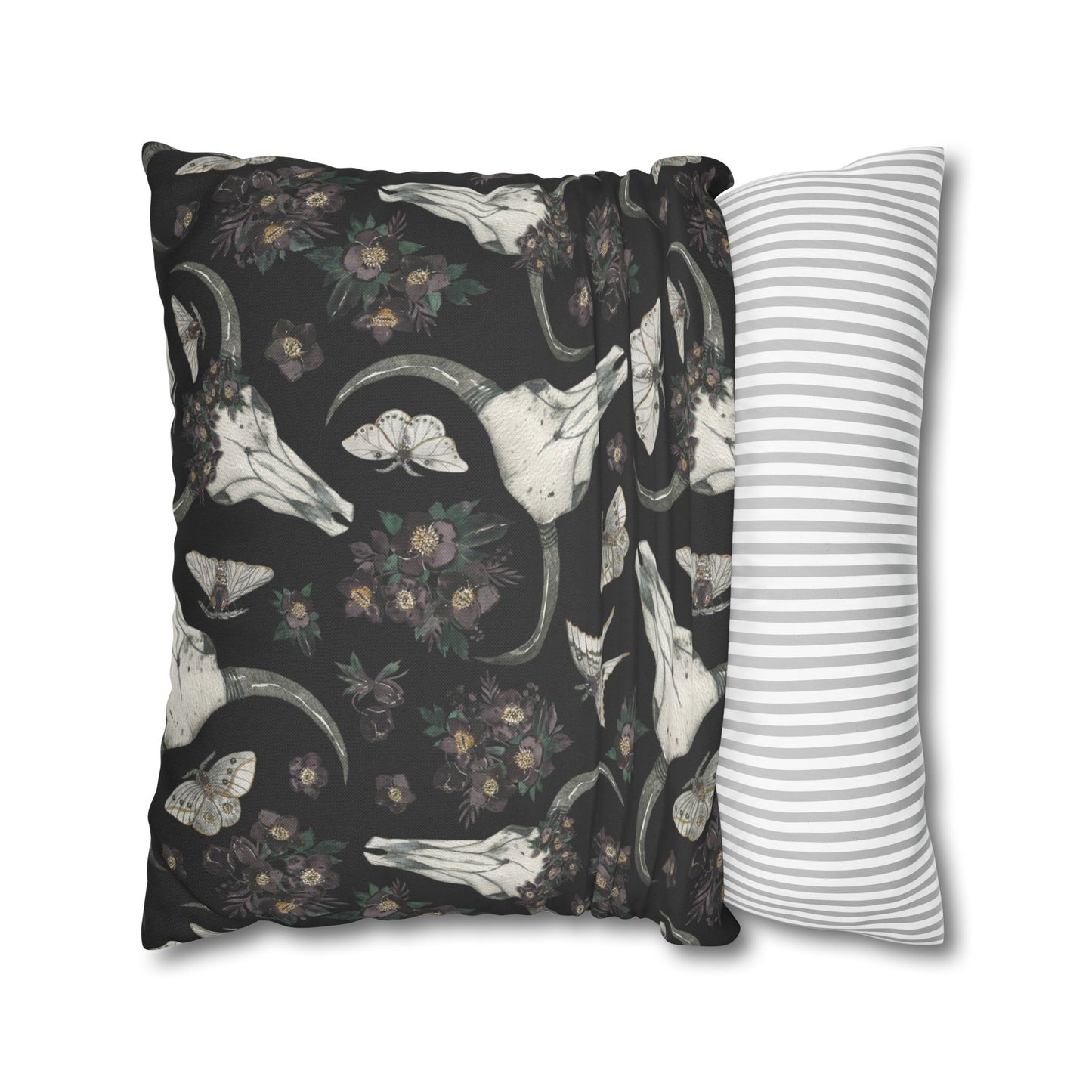 Bull Skull Print - Halloween Pillow Cover