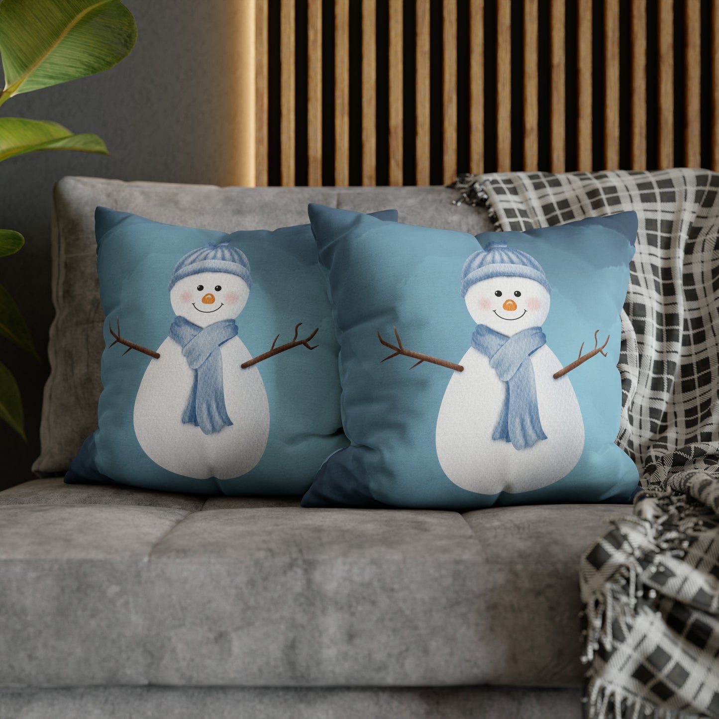 Jolly Snowman Christmas Pillow Cover