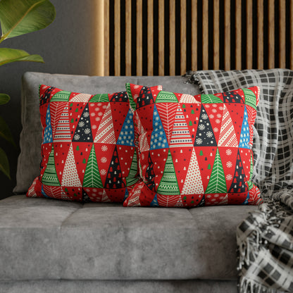 Geometric Christmas Trees Christmas Pillow Cover