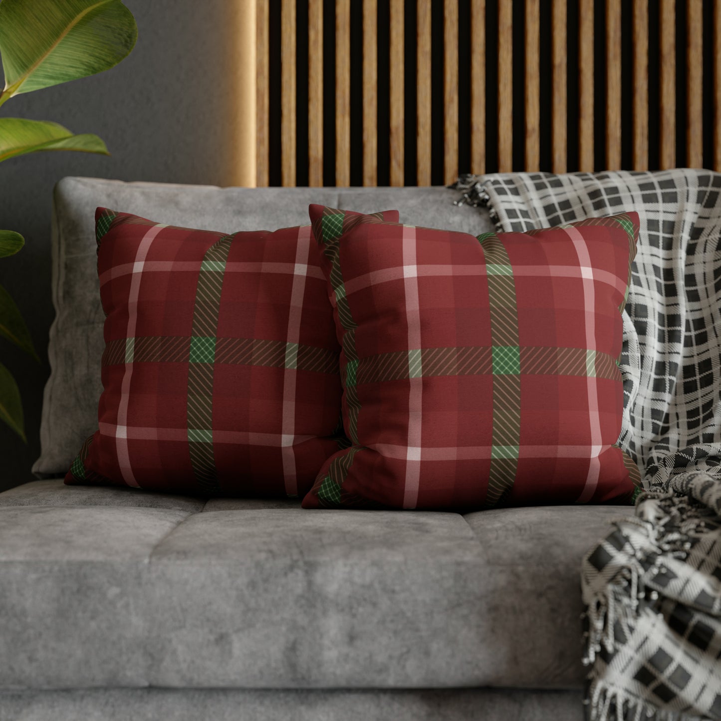 Plaid Christmas Pillow Cover