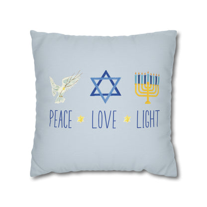 "Peace Love Light" Hanukkah Pillow Cover