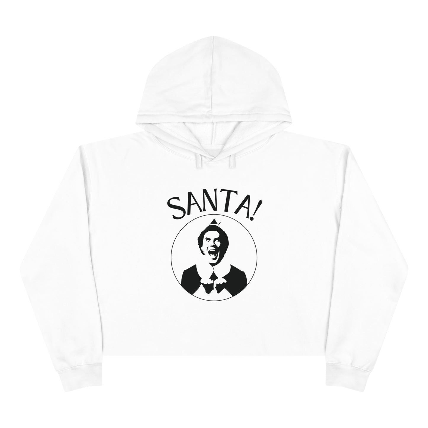 "SANTA!" Elf Cropped Christmas Hoodie