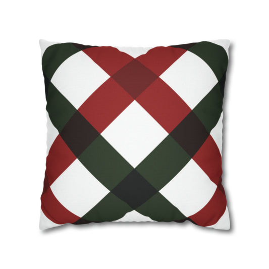 Duotone Gingham Christmas Pillow Cover