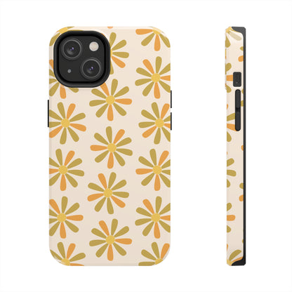 retro yellow floral phone case