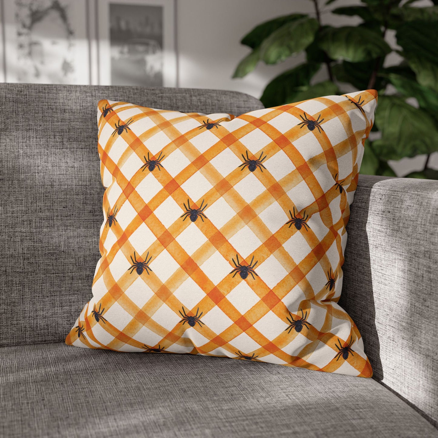 Picnic Crashing Spiders - Halloween Pillow Cover