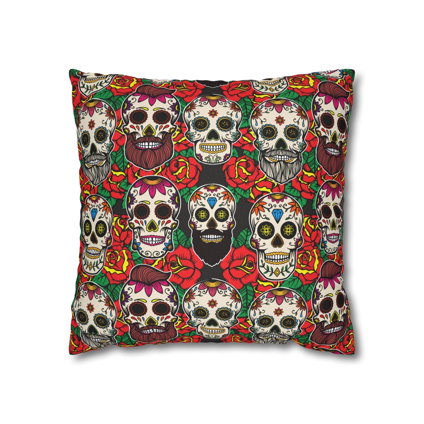 Bearded Sugar Skullz - Halloween Pillow Cover