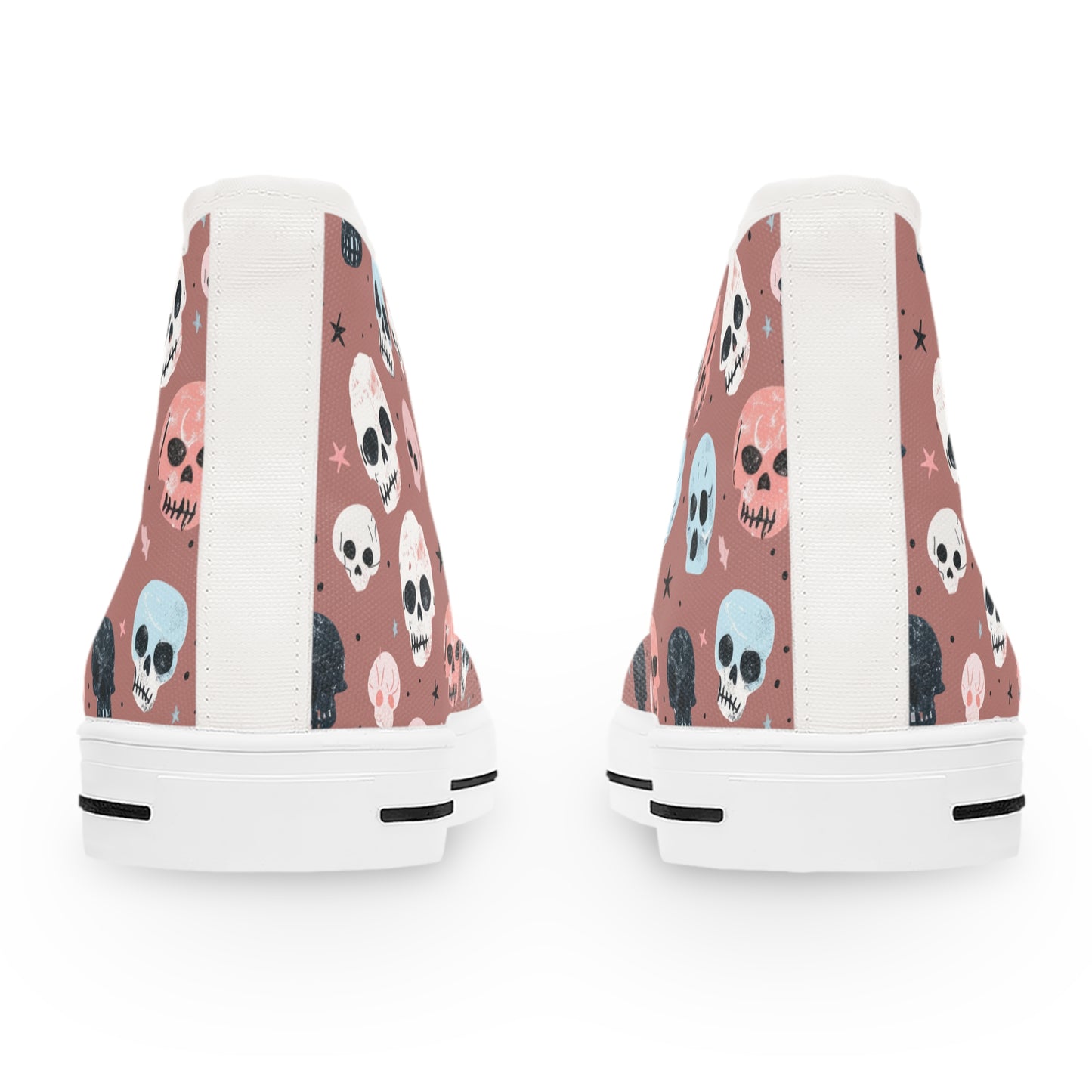 Mauve Watercolor Skulls - Women's High Top Halloween Sneakers