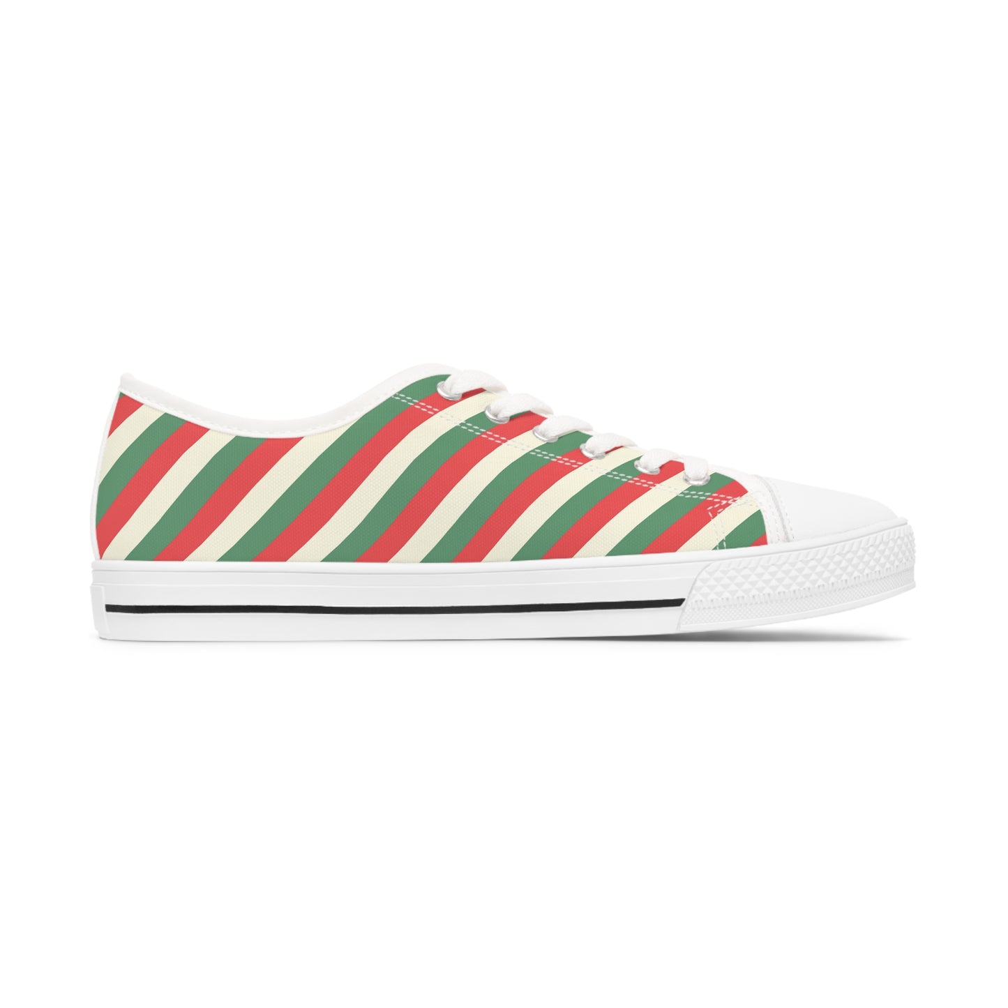 Jolly Stripes - Women's Low Top Christmas Sneakers