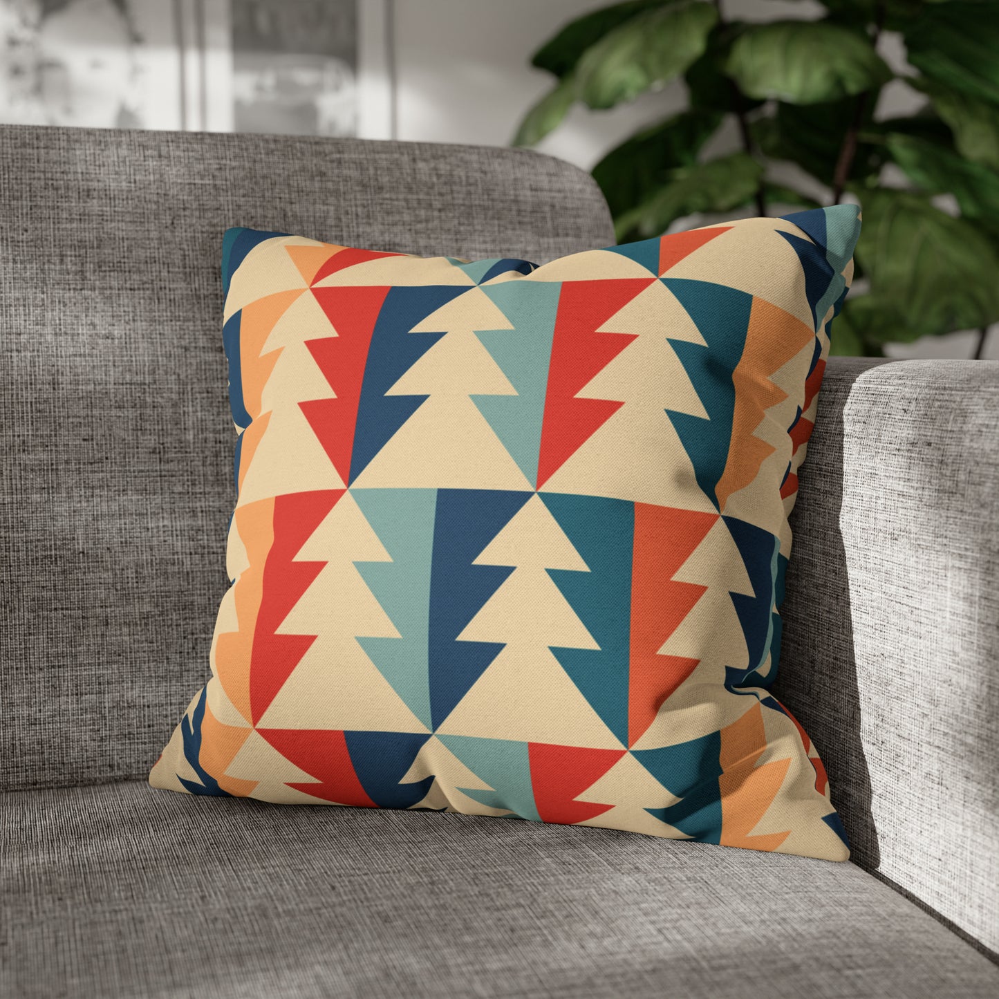 Retro Xmas Trees Christmas Pillow Cover