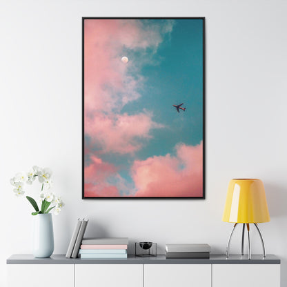 "Cotton Candy Skies" Airplane - Themed Framed Gallery Wrapped Canvas