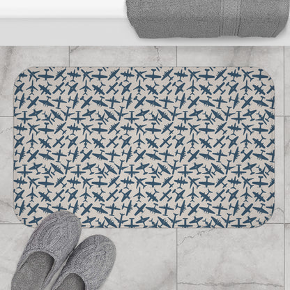 aviation merchandise, airplane patterned bath mat, reference pic