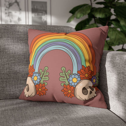 Rainbows & Skulls - Halloween Pillow Cover