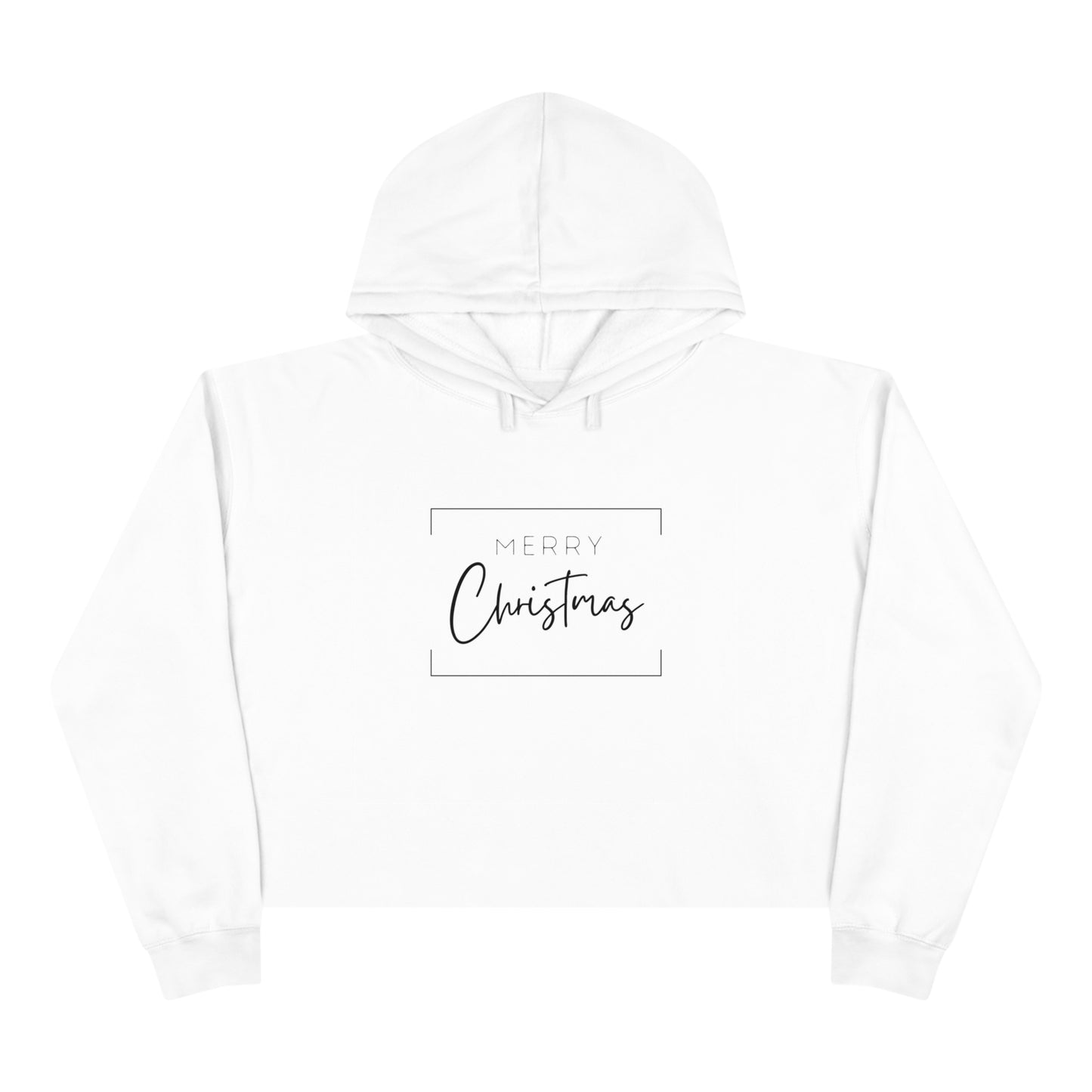 "Merry Christmas" Minimalist Cropped Christmas Hoodie