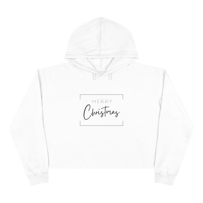 "Merry Christmas" Minimalist Cropped Christmas Hoodie