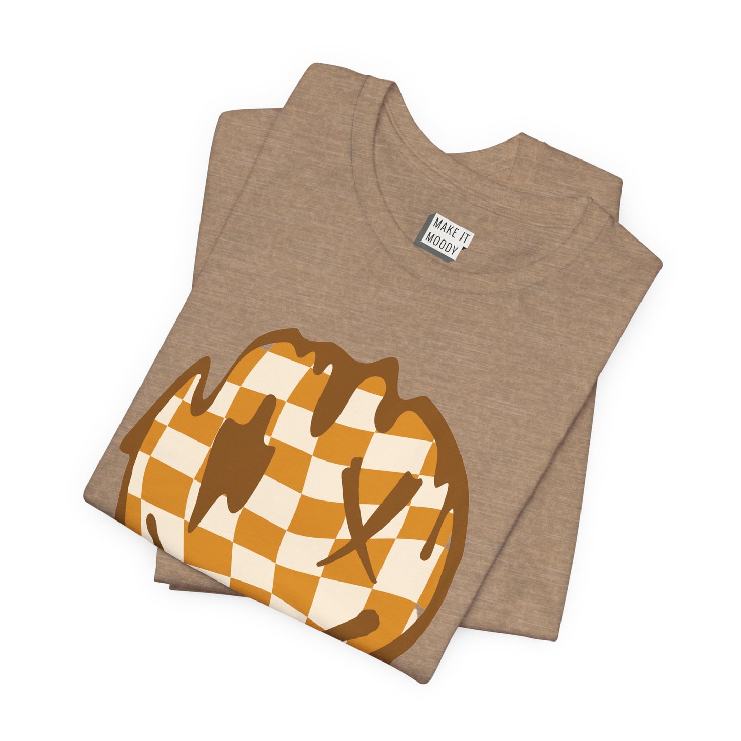 Retro Checkered Smiley Halloween Tee