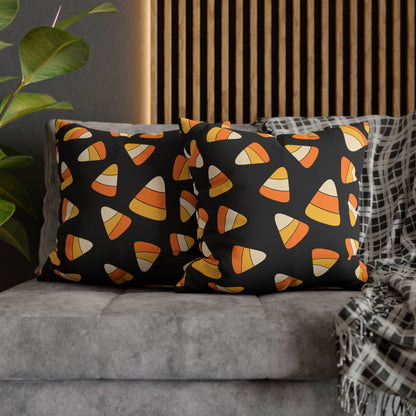 Candy Corn, Black - Halloween Pillow Cover