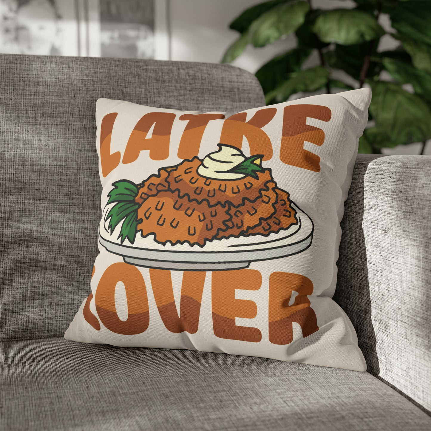 "Latke Lover" Hanukkah Pillow Cover