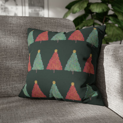 Tree Pattern Rudolph Christmas Pillow Cover, Forest