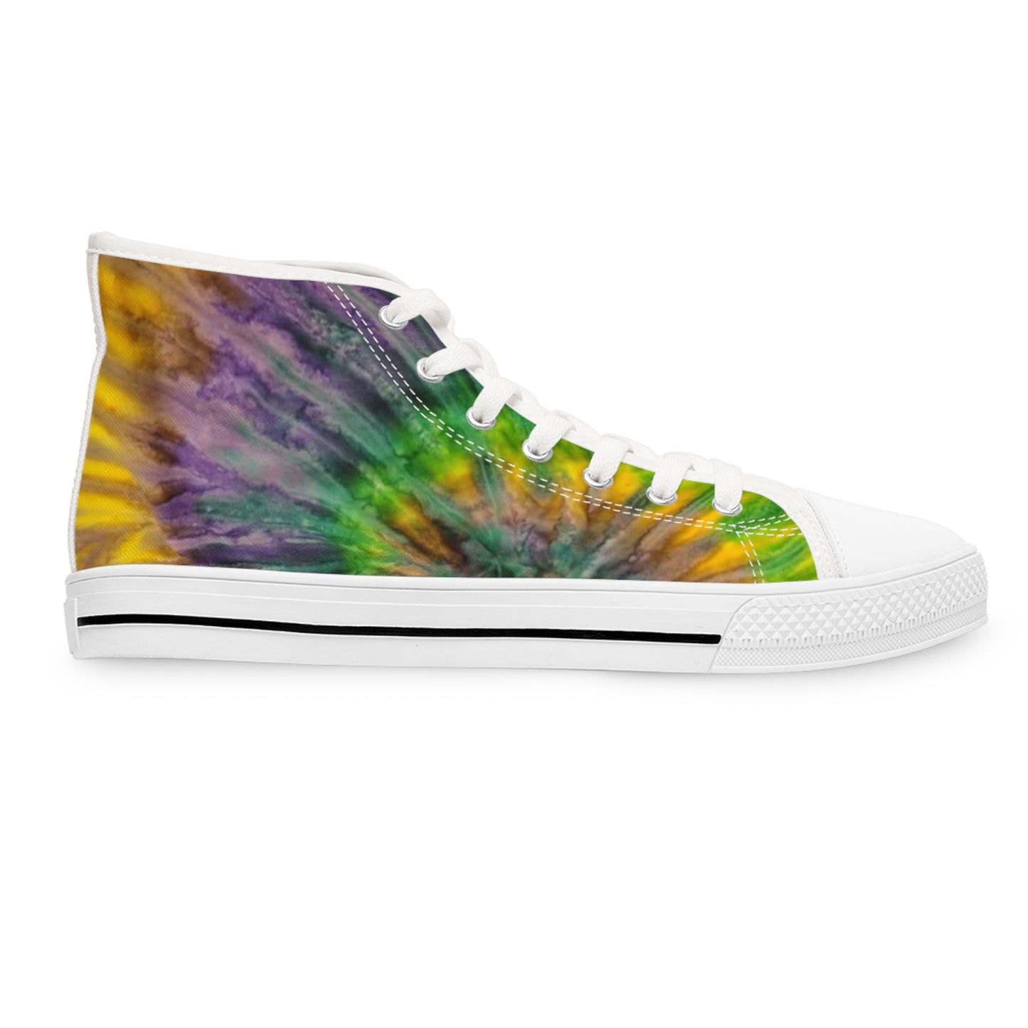 Mardi Gras Tie Dye Print High-Top Sneakers for Women