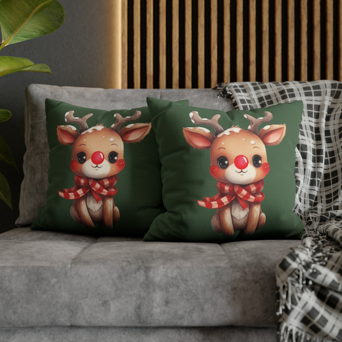 Baby Rudolph Christmas Pillow Cover