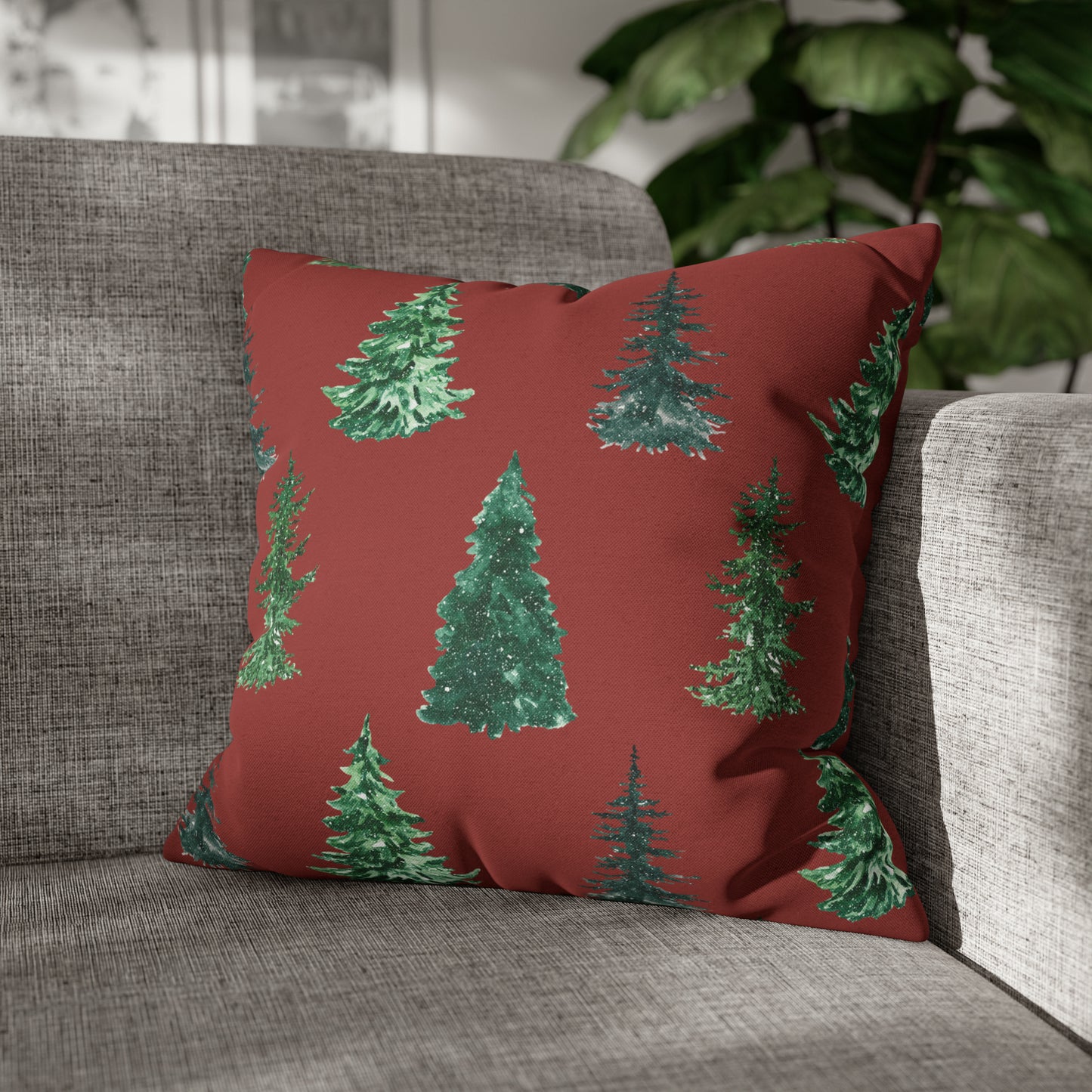 Xmas Firs Christmas Pillow Cover