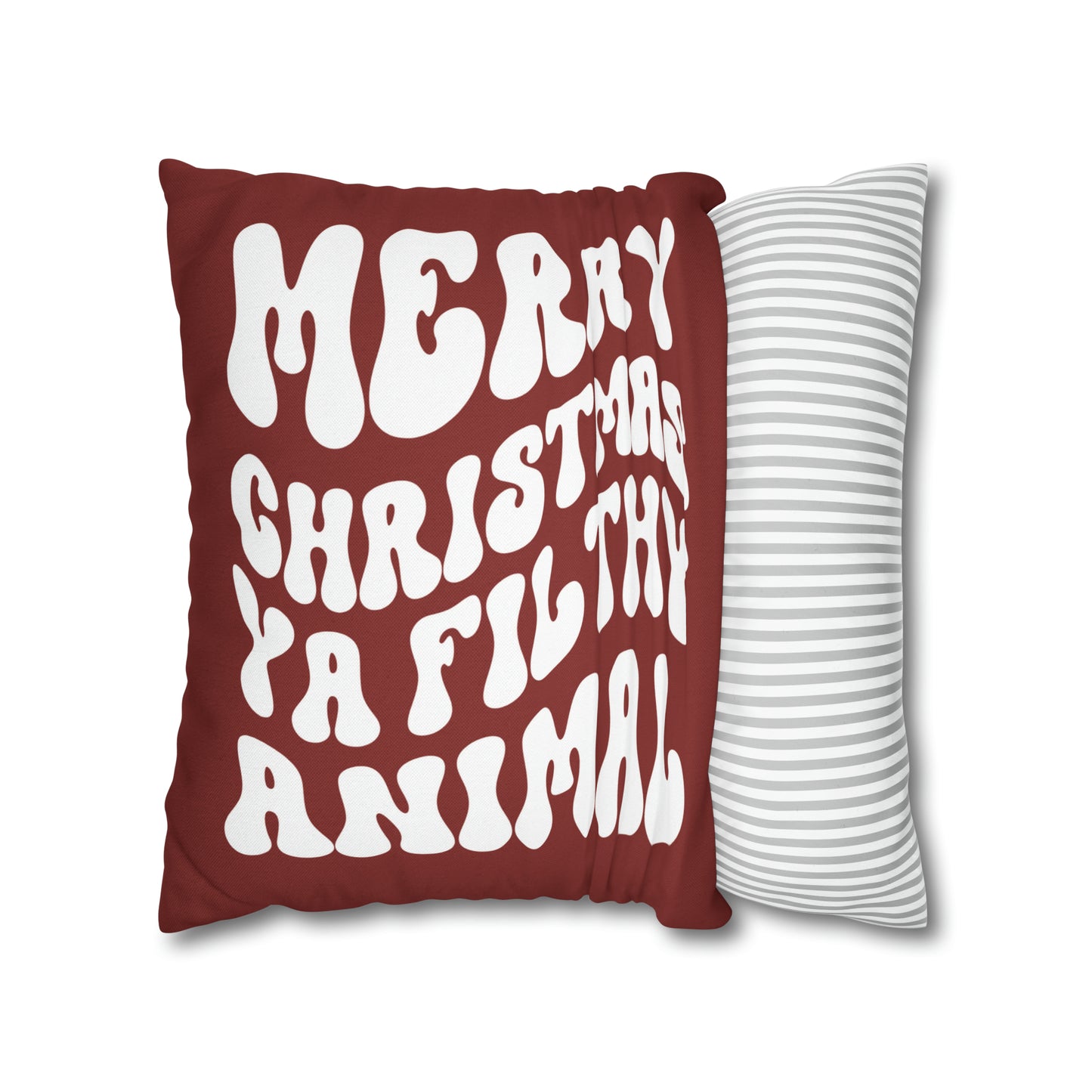 "Merry Christmas Ya Filthy Animal" Christmas Pillow Cover, Red