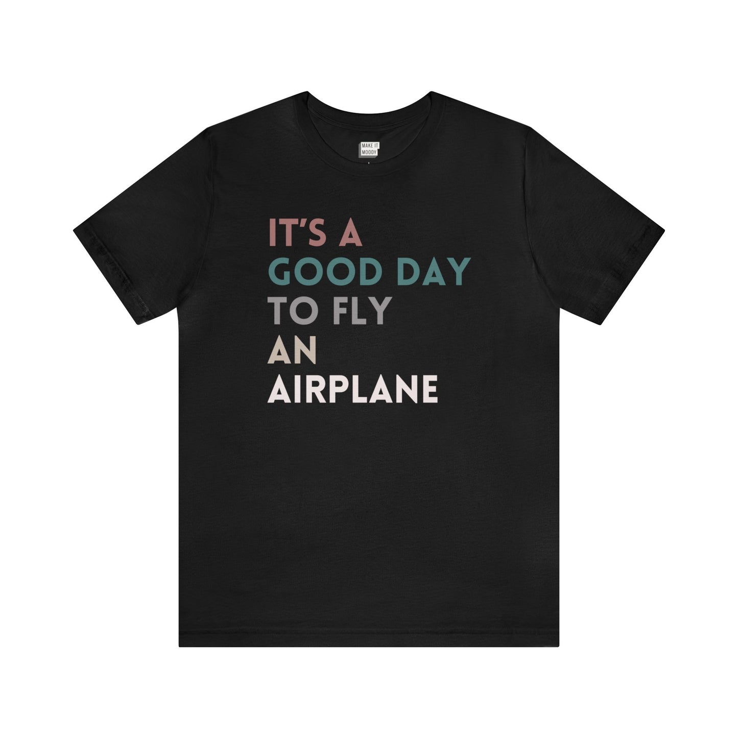 funny pilot t shirt, black
