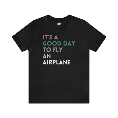 funny pilot t shirt, black