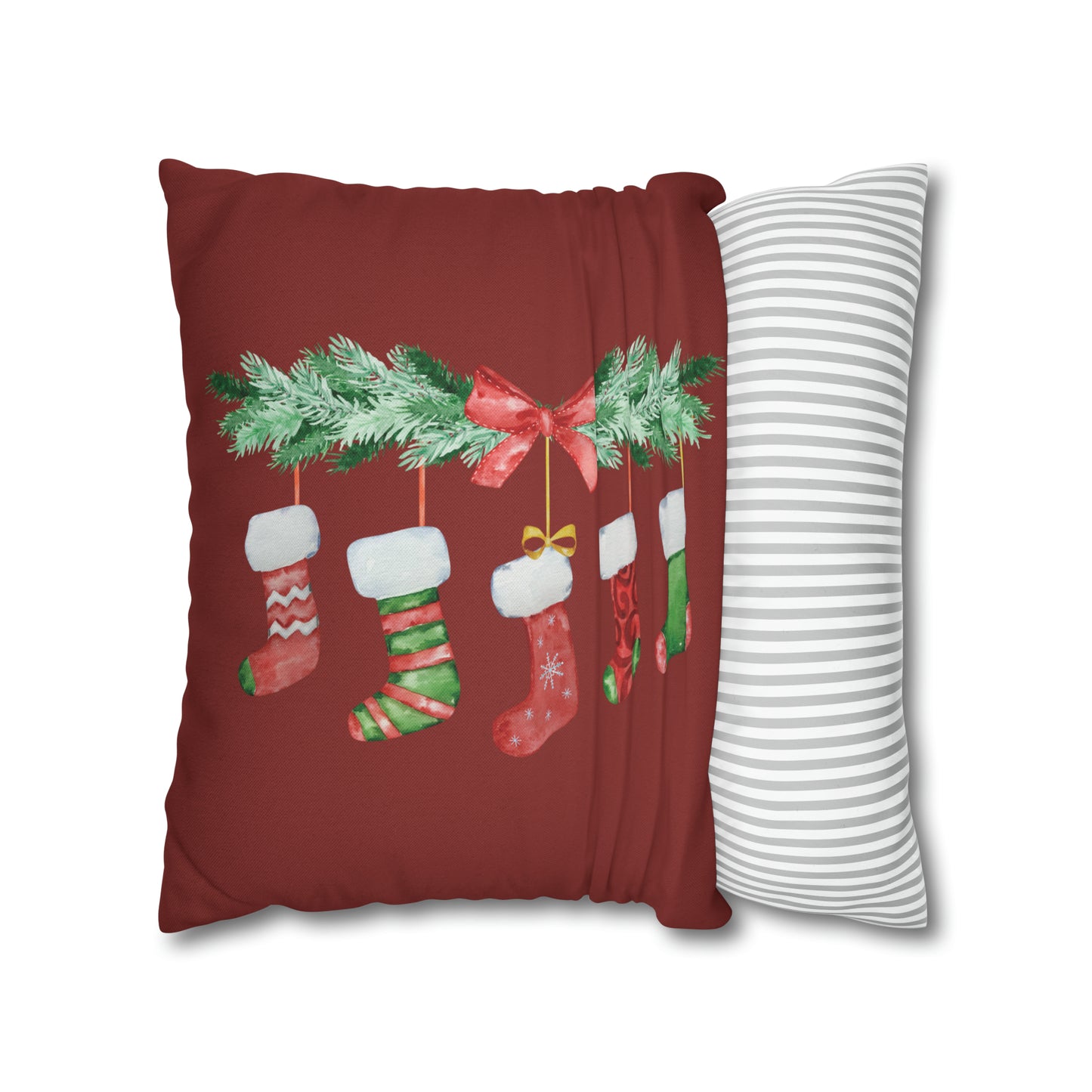 Stockings Christmas Pillow Cover, Red