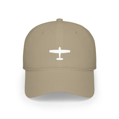 Khaki Cessna Hat featuring a white airplane silhouette design on the front.