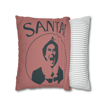 "Santa!" Elf Christmas Pillow Cover, Light Mauve