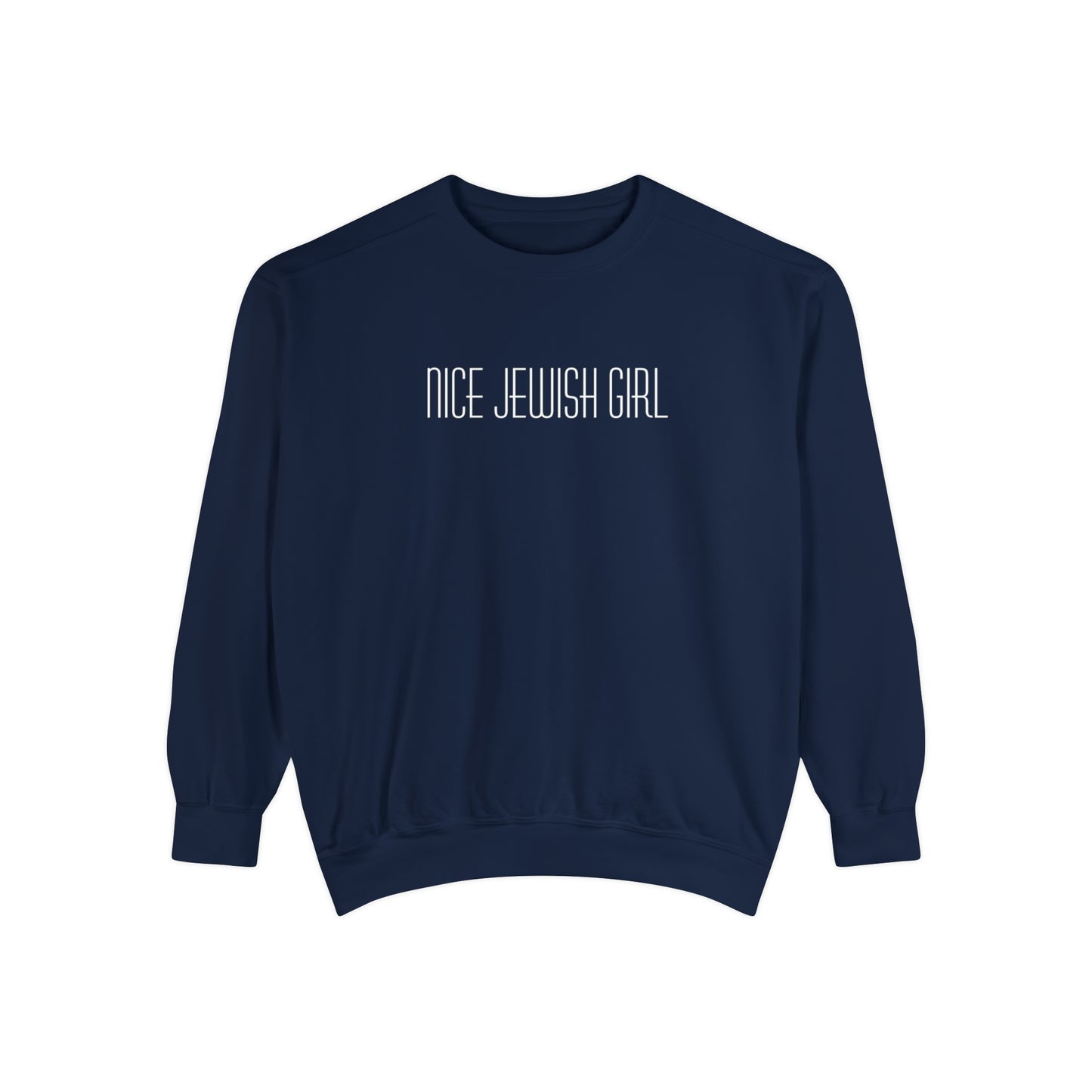 "Nice Jewish Girl" Hanukkah Crewneck Sweatshirt (Comfort Colors)