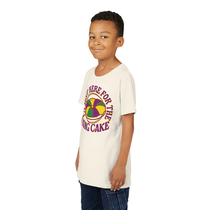 YOUTH "I'm Just Here for the King Cake" Mardi Gras Tee for Kids