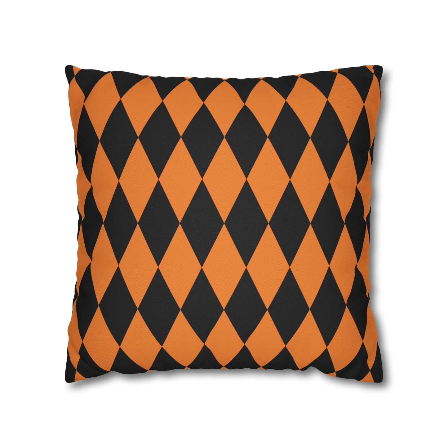 Black & Orange Argyle - Halloween Pillow Cover