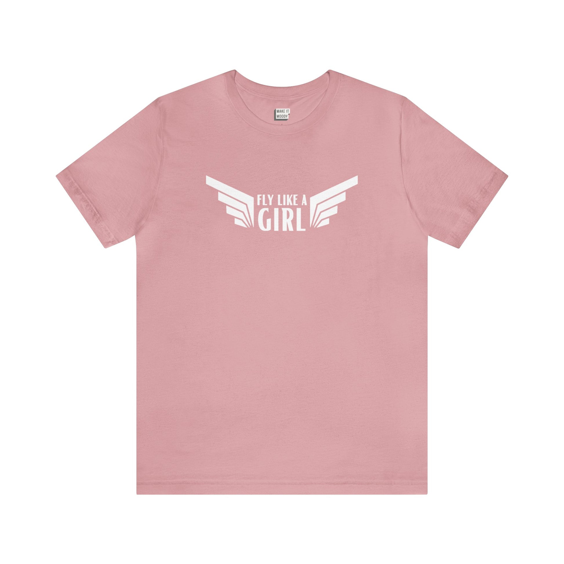 aviation tshirt for women, fly like a girl, orchid