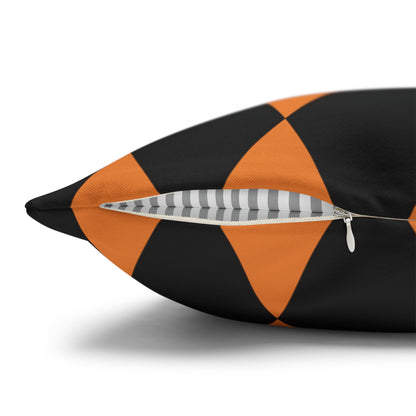 Black & Orange Argyle - Halloween Pillow Cover