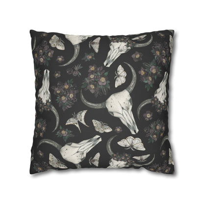 Bull Skull Print - Halloween Pillow Cover