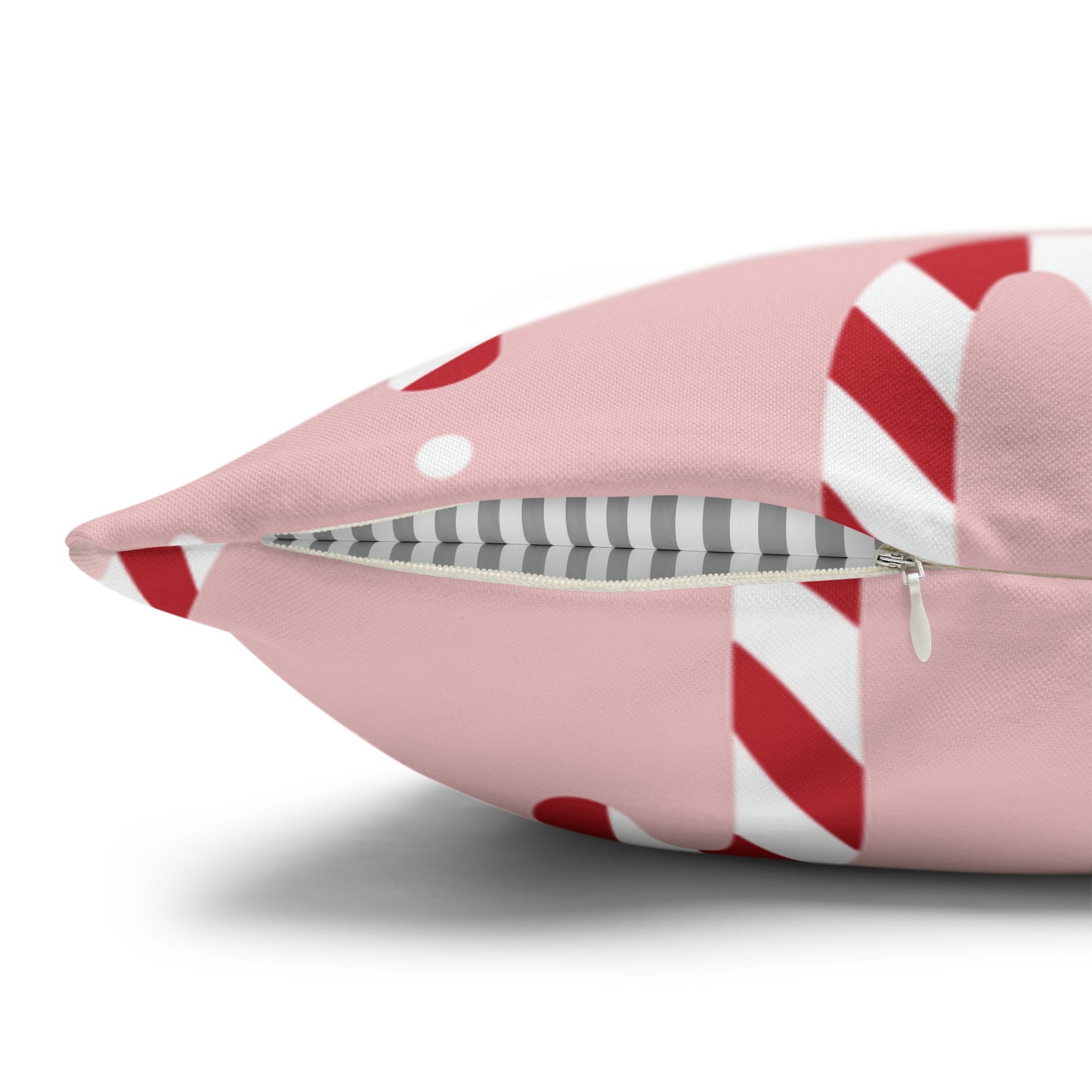 Pink Candy Cane Christmas Pillow Cover