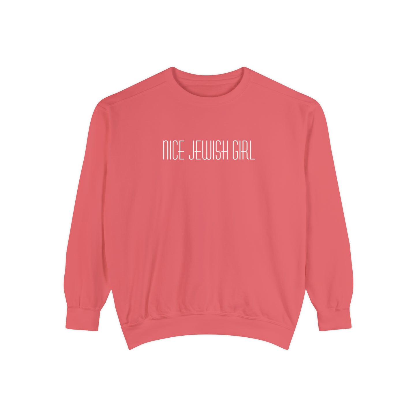 "Nice Jewish Girl" Hanukkah Crewneck Sweatshirt (Comfort Colors)