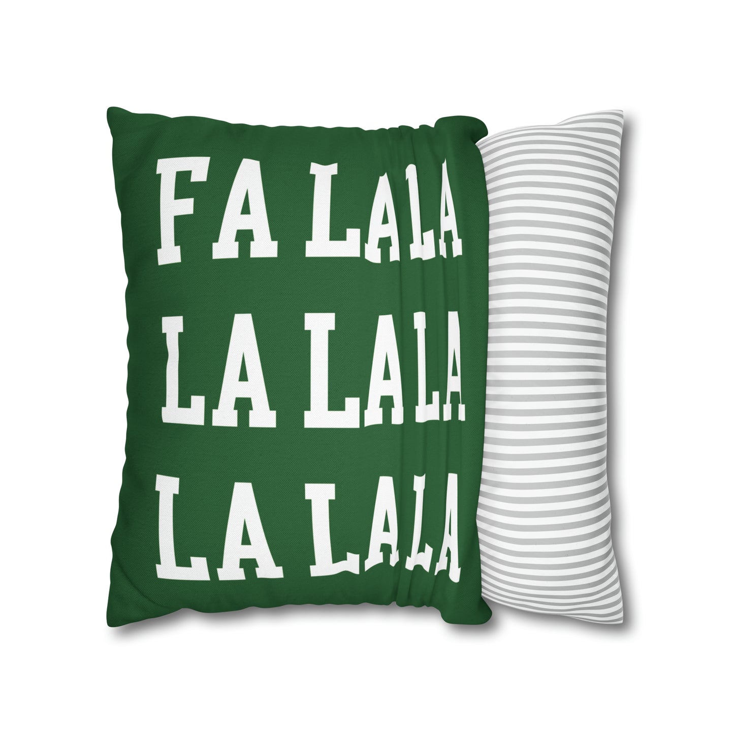 "Fa La La" Christmas Pillow Cover, Green