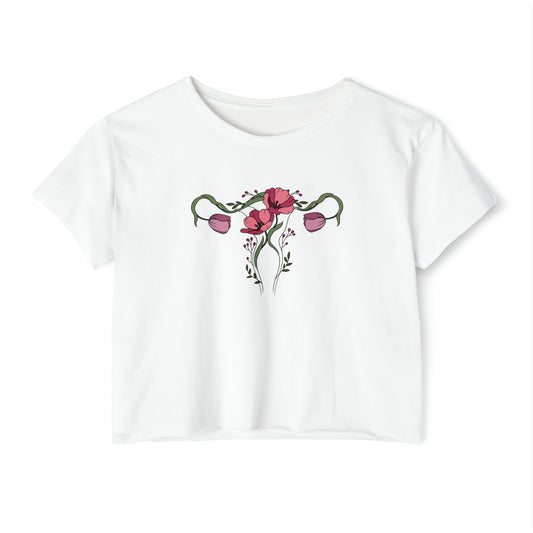 Floral Uterus Crop Top